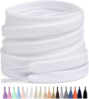 2 pares cordones planos de 100% algodón 8 mm de ancho cordones para zapatillas y Zapatos deportivas