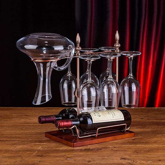Soporte para Vino Metalico, para 2 Botellas y 6 Copas miniatura 2