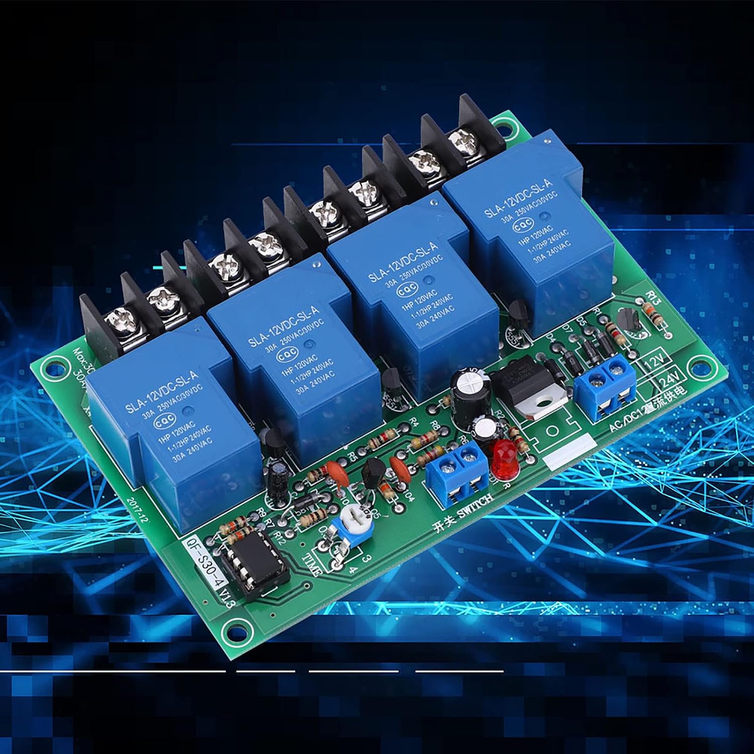 Socobeta Sequential Control Module, 0.5-4s Time Sequence Board, 4 Channel, 2 Panel, Circuit Relay Module