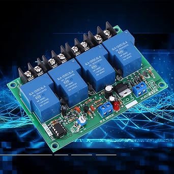 4 Channel 30A Relay Module Power Board with Dual Panel Design CW Start CCW Close Function 0 5 4s Delay LED Light Sequencer for Enhanced Stability and Durability