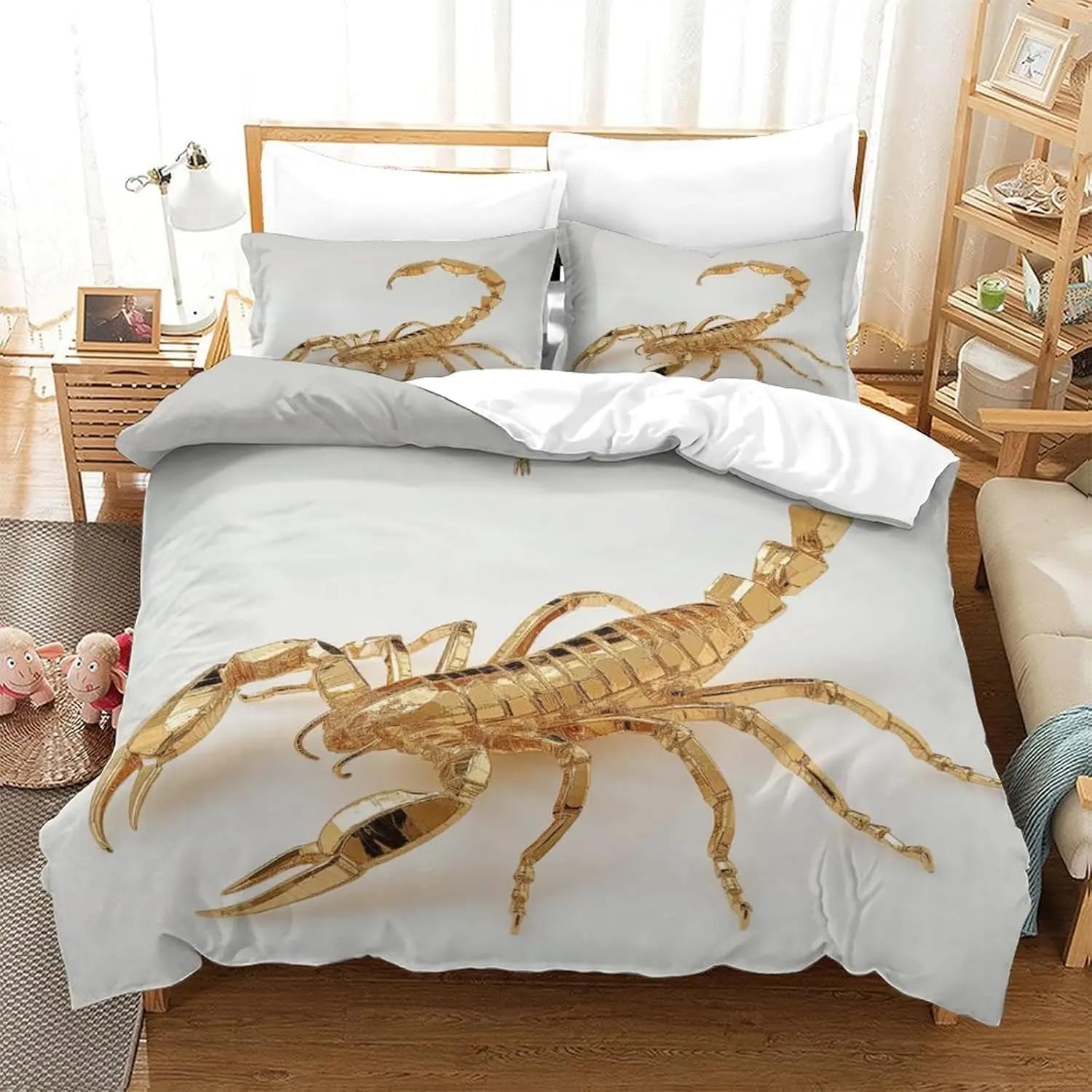 Housse de couette 90x190 scorpion avec fermeture éclair pour en finir avec les draps défaits