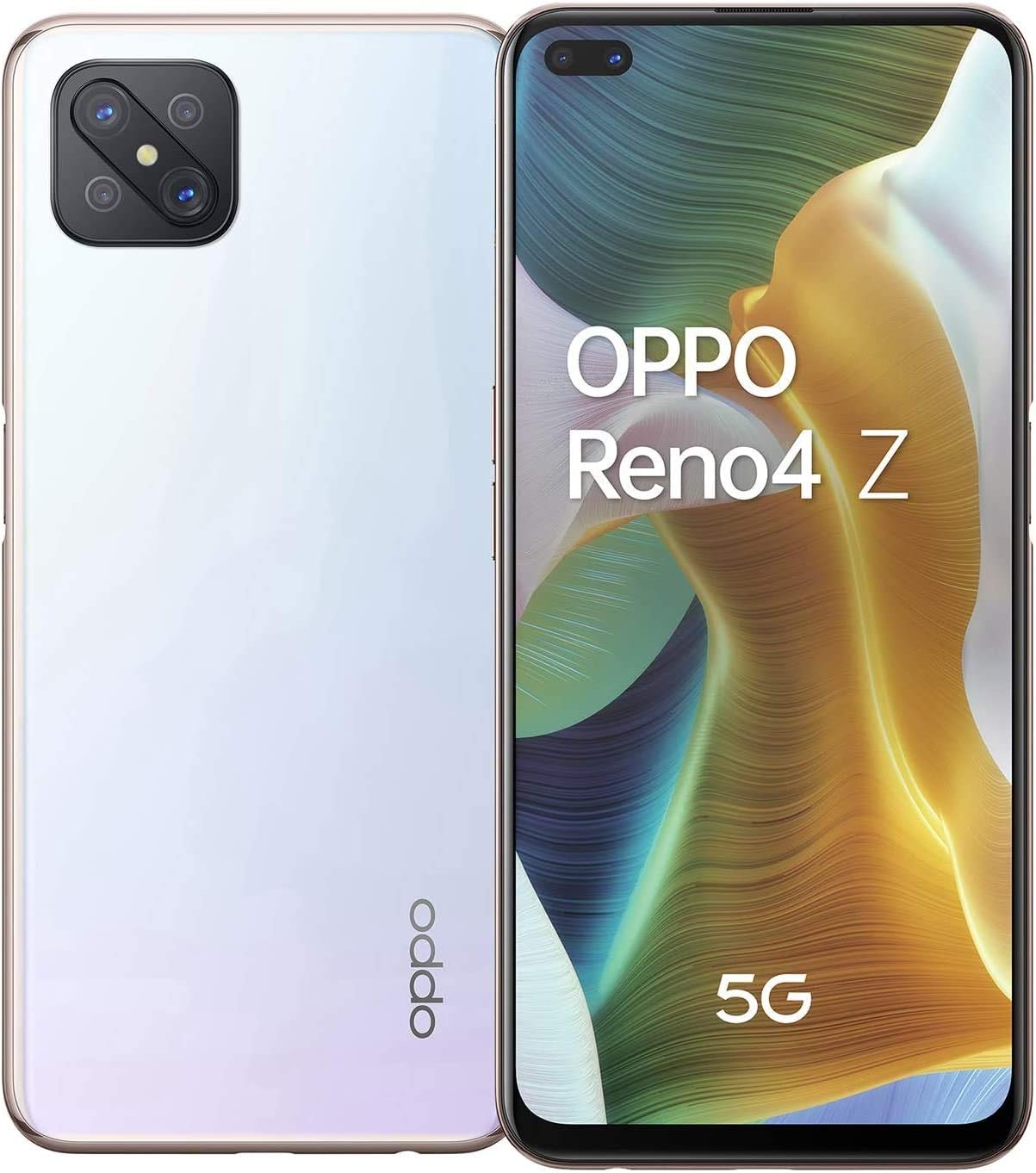OPPO Reno4 Z 5G - 8 GB + 128 GB MediaTec 800 6.50 Inch 4000 mAh 48 MP Camera Sim Free Android 10 Dual Sim Smartphone - White