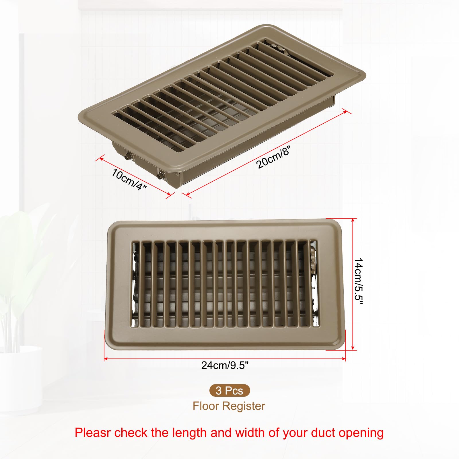 PATIKIL 8 x 4 Inch Floor Register - Image 2