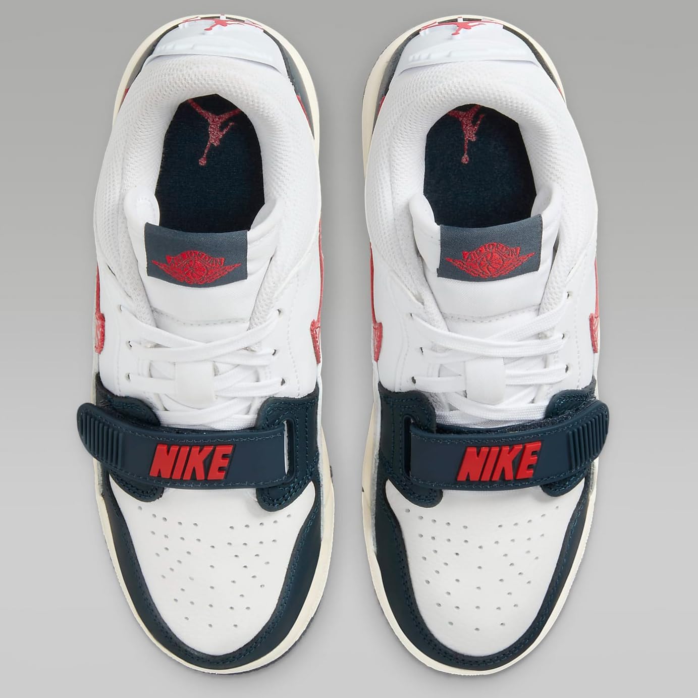 NIKE Air Jordan Legacy 312 Low Big Kids' Shoes (CD9054-146, White/Wolf Grey/Pale Ivory/Armory Navy) Size 4