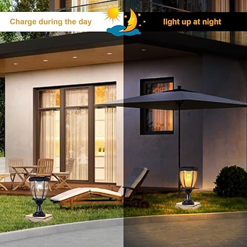 Miniatura 4 de Kendal Lámpara de luz LED accionada solar al aire libre grande (negro-8405)