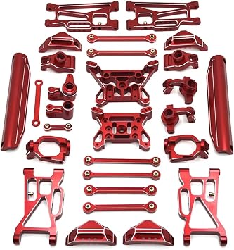 Rc Components For Hyper Go For MJX 10208 1/10 Aluminum Metal Alloy Upgrade Parts For Small Monster RC Crawler Car Front Rear Steering Cup C For SeatRed