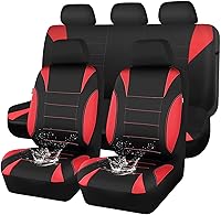 Vista 13 de Car Pass - Fundas impermeables de neopreno para asientos, juego completo negro de ajuste universal, fundas protectoras para interior de auto SUV