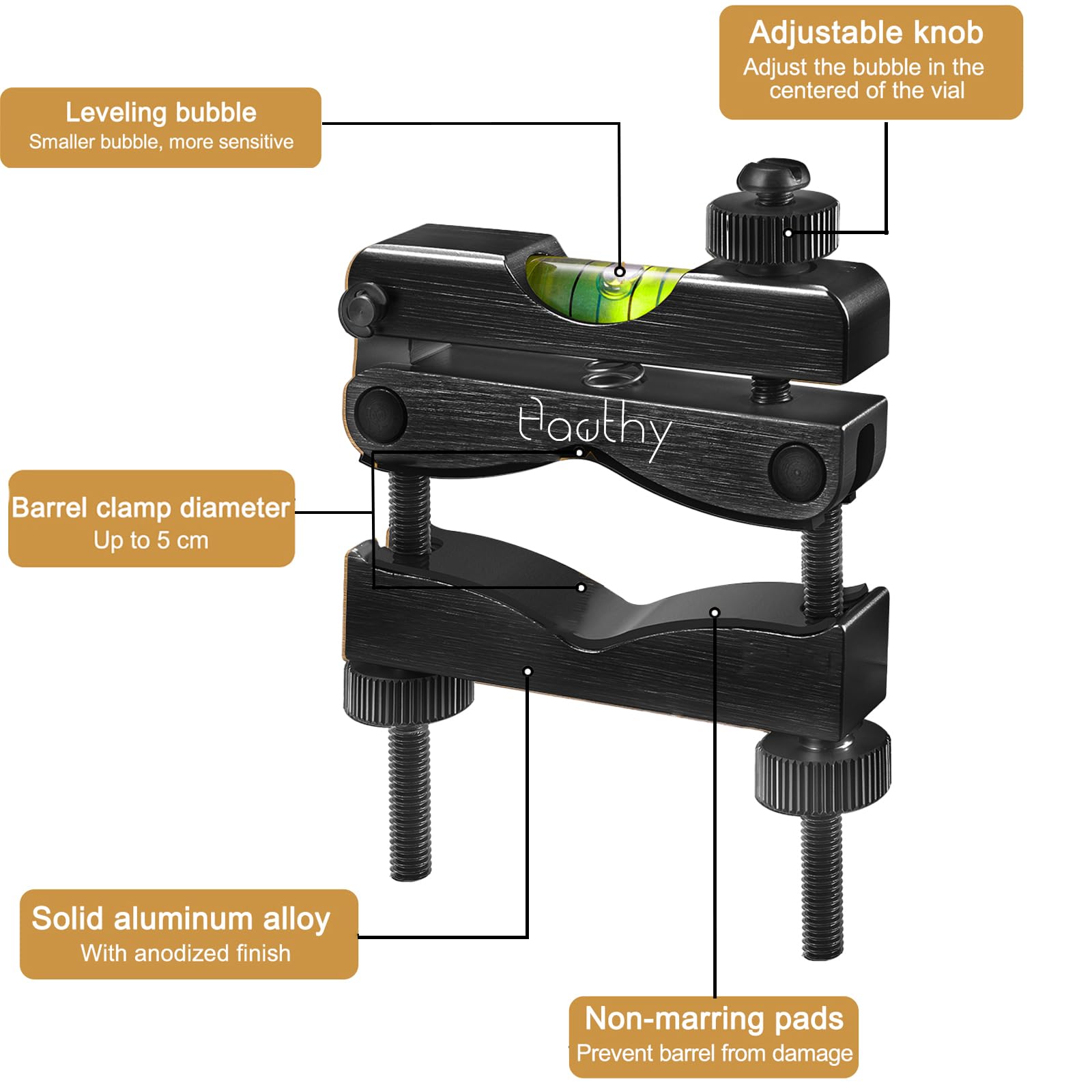 Hawthy Scope Leveling Kit Scope Bubble Level Scope Mounting Level with Magnetic Reference Level(Black)