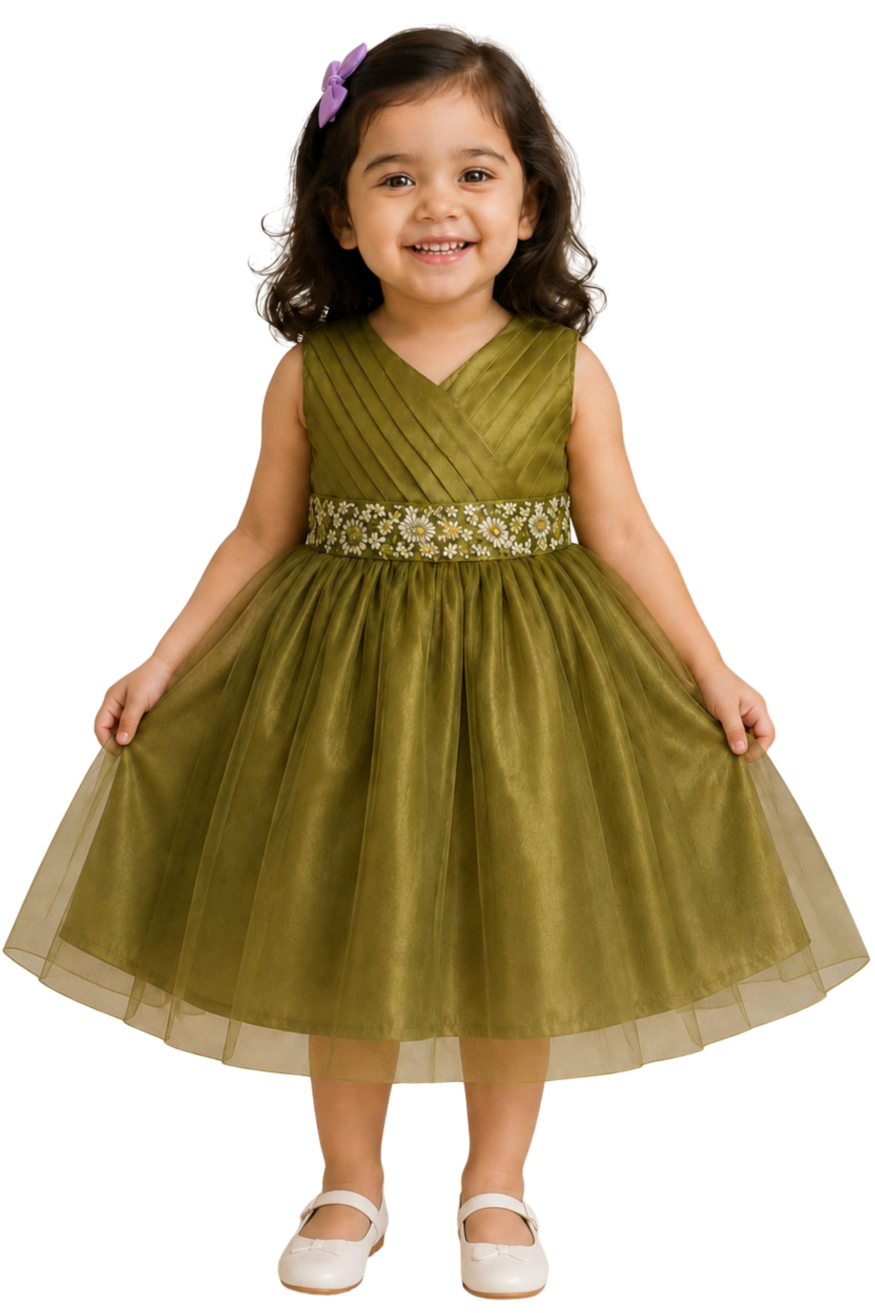 TotzTouch Baby Girls Party Dress | Sleeveless Dress with Embroidered Belt for Birthday Baby Stylish Dress