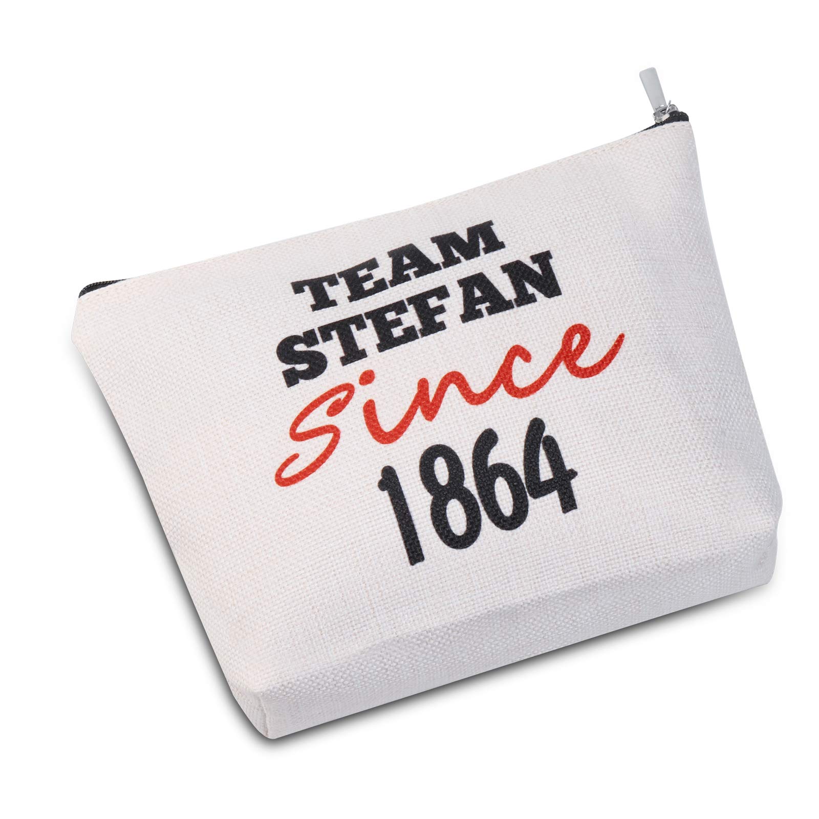 JXGZSO Team Damon/Stefan/Salvatore Since 1864 Cosmetic Bag Vampire Fandom MAKE-UP Bag Gift For Her (Team Stefan)