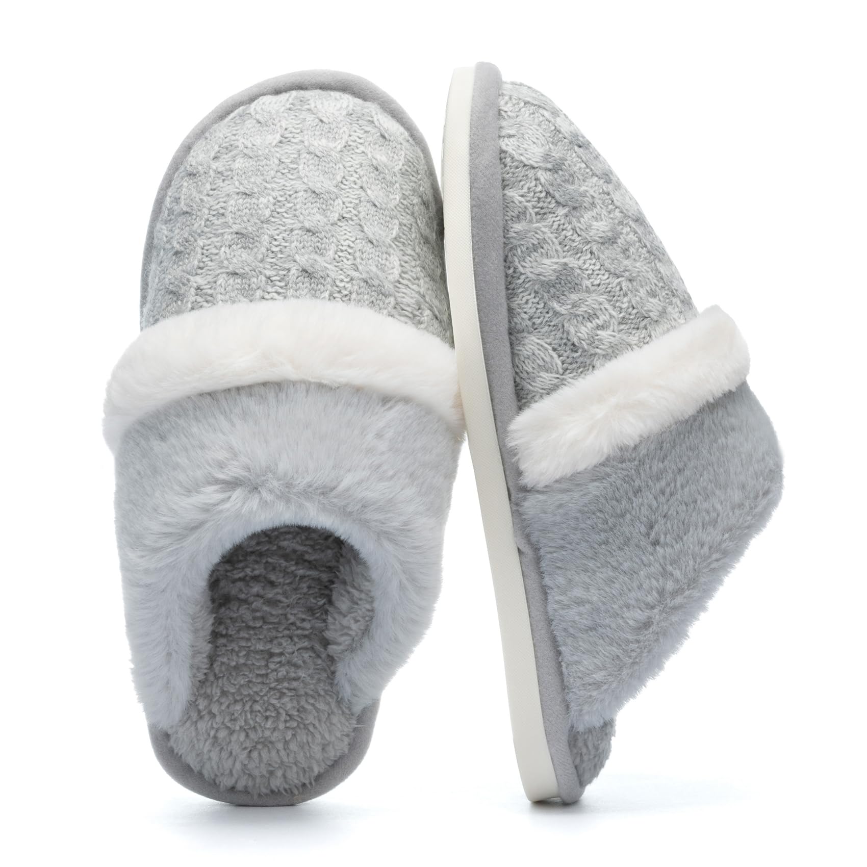 GOEWY Fuzzy Slippers for Women Indoor Outdoor with Memory Foam Cozy Shoes