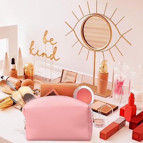 Miniatura 4 de Kigeli 15 piezas de bolsa de maquillaje de piel sintética bolsa de maquillaje a granel impermeable con cremallera bolsa de viaje para artículos de