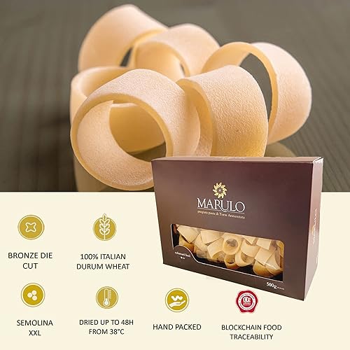 Miniatura 4 de Marulo, pasta calamarata, pasta de corte de bronce hecha en Italia 1.1 libras (17.64 oz), pasta italiana gourmet, sémola 100% dura sin OMG, pasta