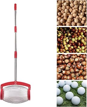 Nut Gatherer Adjustable Long Handle Labor Saving Pecan Walnutp Chestnut Golf Picker Collector Roller Harvester Picker Quick Collection Rotation Cover
