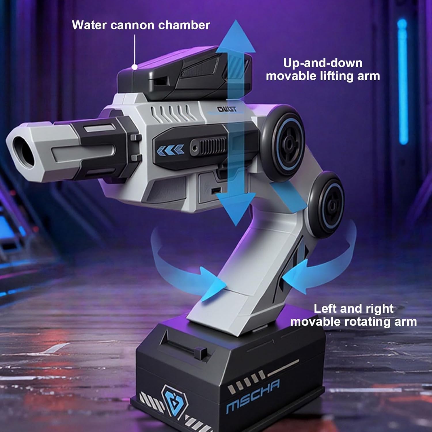 Cool Inductive Robot Arm, Motion-Tracked Blaster, Motion Control Automatic Toy Machine Gun with Wearable Shoulder Mount & Remote Control