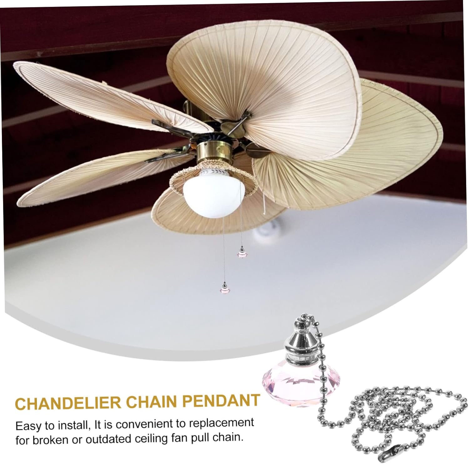 DOITOOL 10pcs Rhinestone Beaded Ceiling Fan Pull Chain Elegant Design for Light Fixtures Stylish Home Decor Accessory for Fans and Lamps