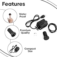 Vista 2 de 2.5" Long Single Outlet On/Off (Black) Air Switch Garbage Disposal Push Button with Cord, Kitchen Sink Top Switch, Garbage Disposal Kit for Waste