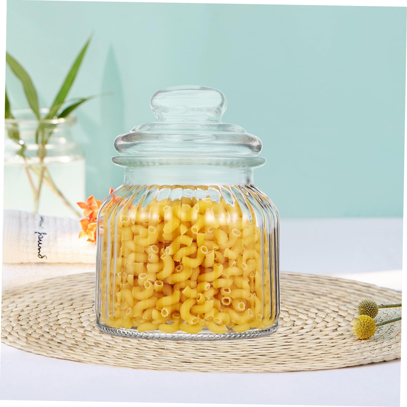 2 Stück Durchsichtige Trockenobstgläser aus Glas mit Deckel 650ml Großes Fassungsvermögen Spülmaschinenfest für Party und Vorrat