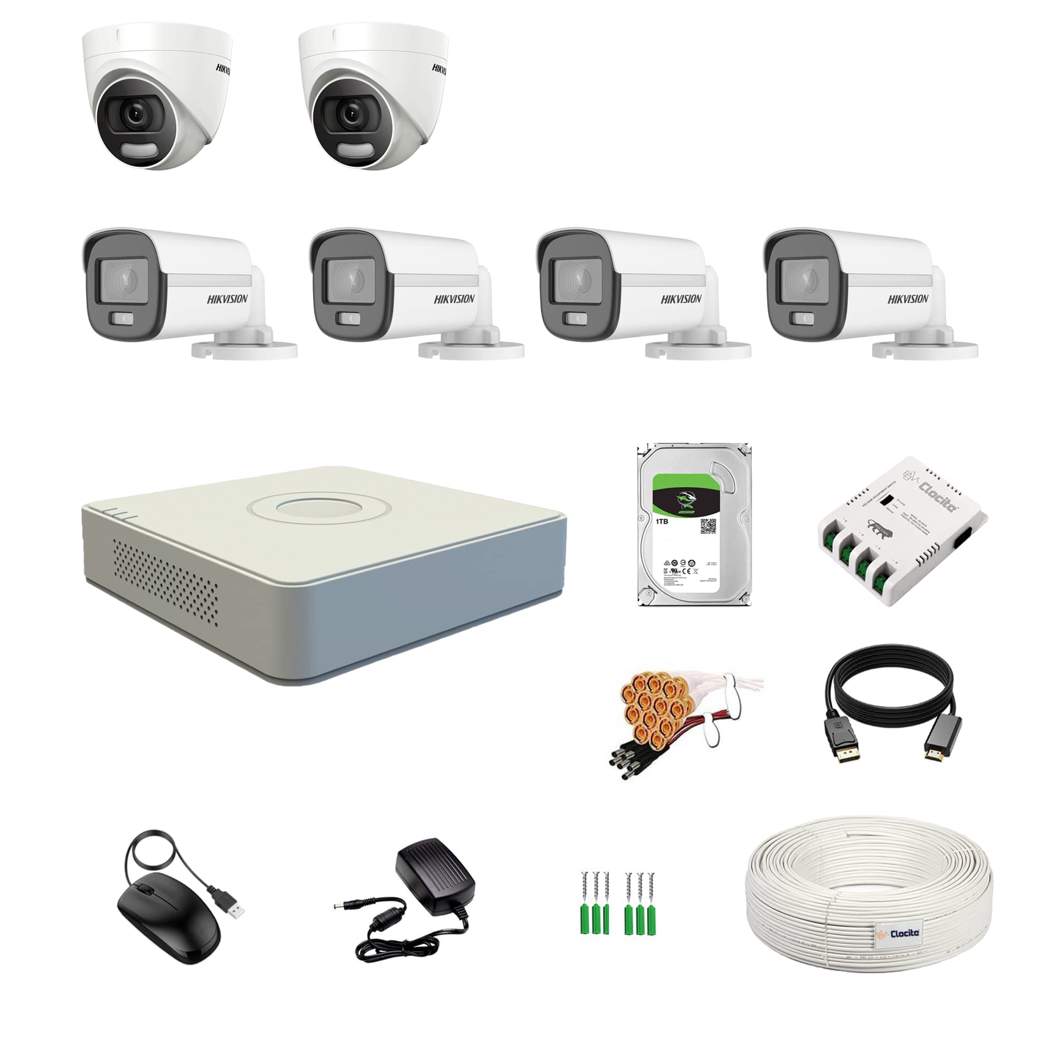 HIKVISION 8 Channel DVR with 2MP ColorVu 2 Dome & 4 Bullet Cameras (24/7 Colorful Imaging) + 1TB HDD + Cable Roll (1+3) + CLOCITE 8 CH Power Supply + BNC & DC Full Combo Kit (B0B8N5N9VV) Amazon Price History, Amazon Price Tracker