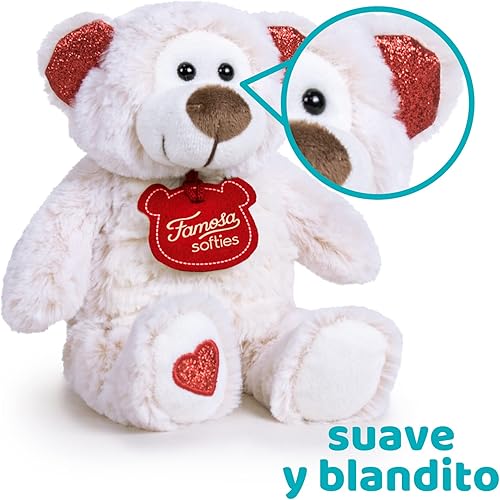 Miniatura 3 de Famosa softies - Feliz San Valentín, oso de peluche de 12.6in con caja de regalo, relleno ecológico (760019736)