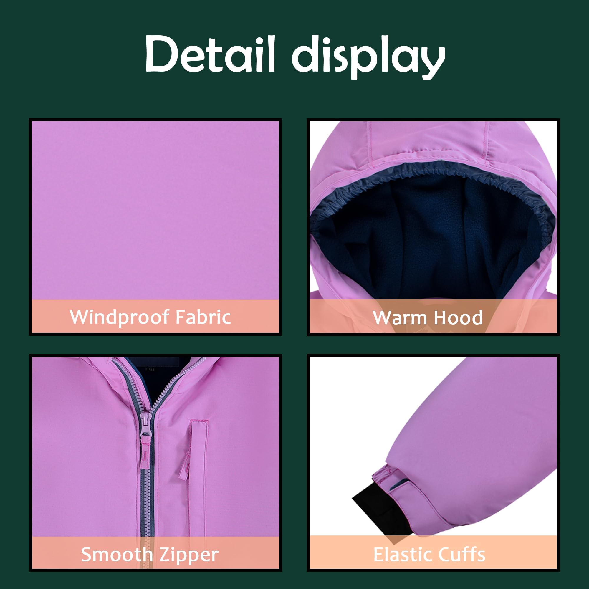 SMONTY COZY - Traje de nieve para niñas, con capucha, repelente al agua, resistente al viento, traje de invierno