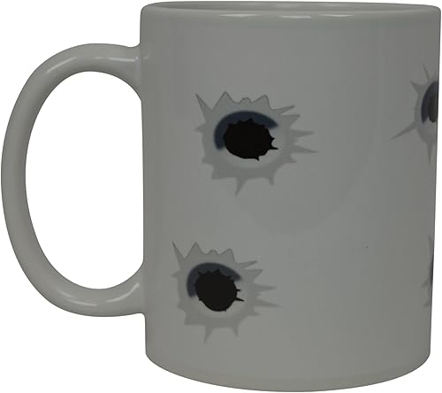 Rogue River Tactical Taza de café divertida con agujeros de bala, novedosa taza, broma, para hombres y mujeres, oficina, trabajo, humor para