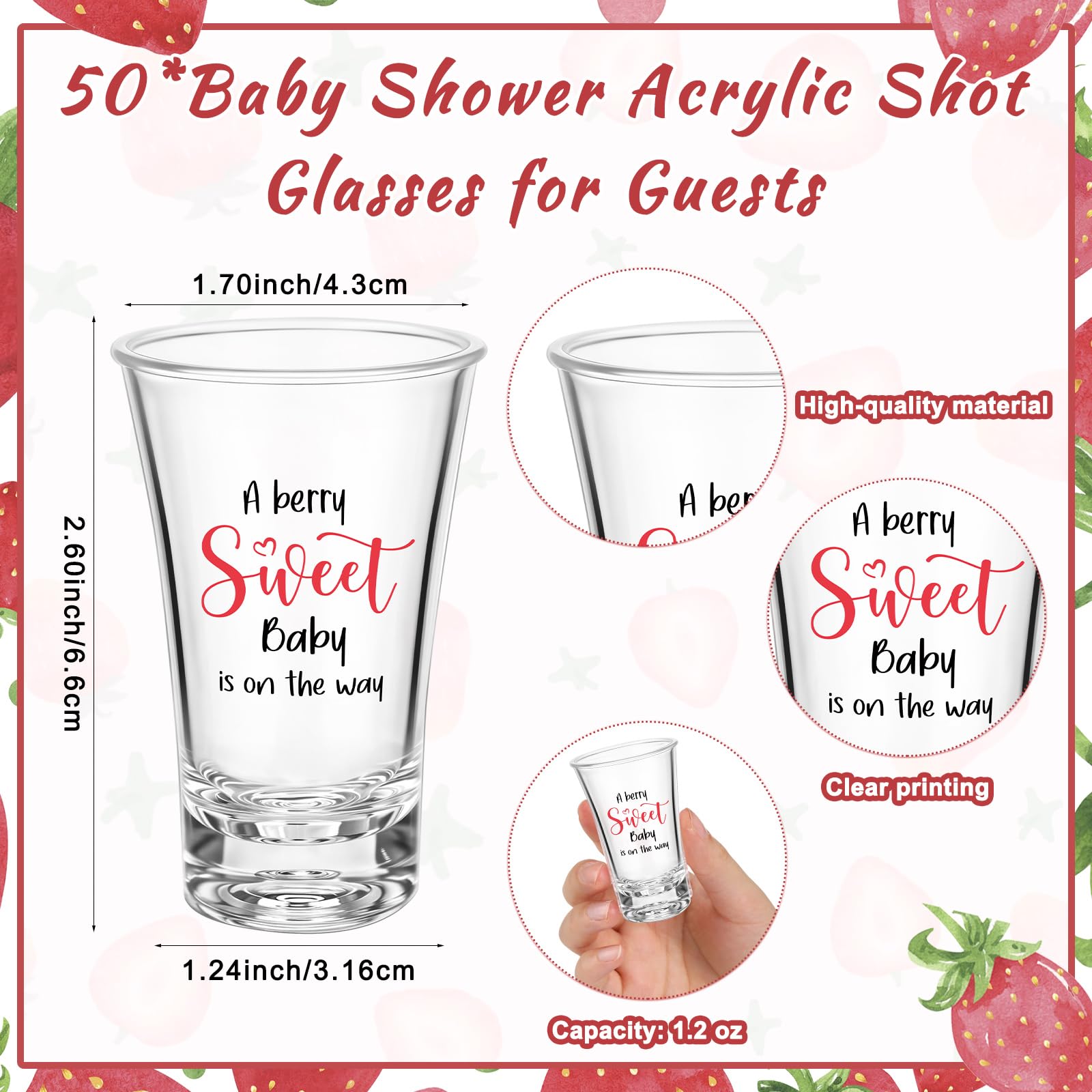 50 juegos de vasos de chupito acrílicos para baby shower con abrebotellas, llaveros, etiquetas de agradecimiento y bolsas, regalos de fiesta de revelación de género para invitados, baby