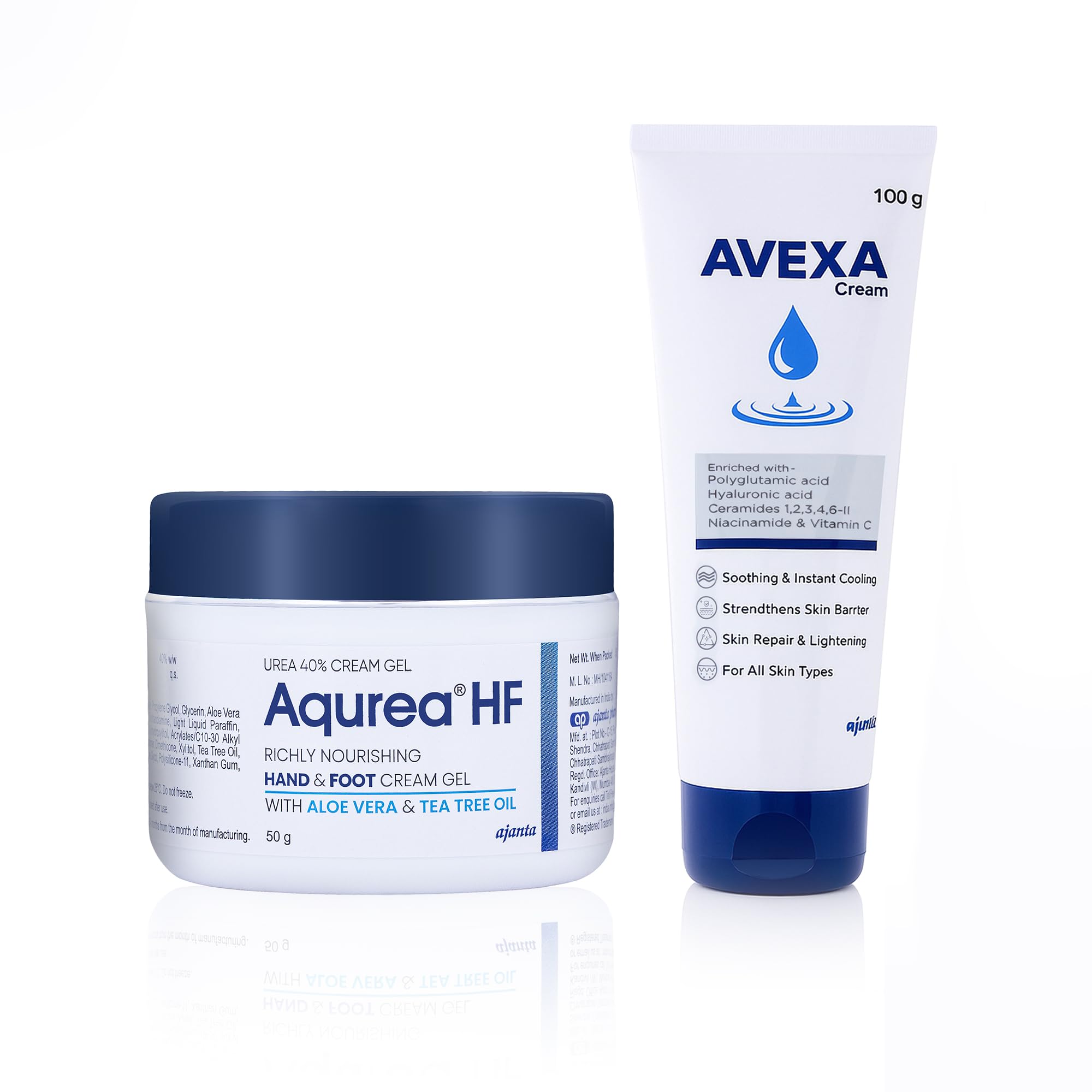 Aqurea HF Urea 40% Hand & Foot Cream Gel 50g + Avexa Cream 100g Intensive Cracked Heel Repair, Callus Remover & Deep Body Hydration Therapy Combo Pack | Restores Smoothness to Rough Flaky Thick Skin-image-43