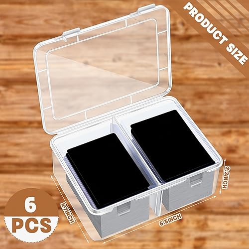 Miniatura 2 de Vicenpal Caja de almacenamiento de 300 tarjetas compatible con MTG TCG de plástico transparente, divisor extraíble, cubierta dura para béisbol,