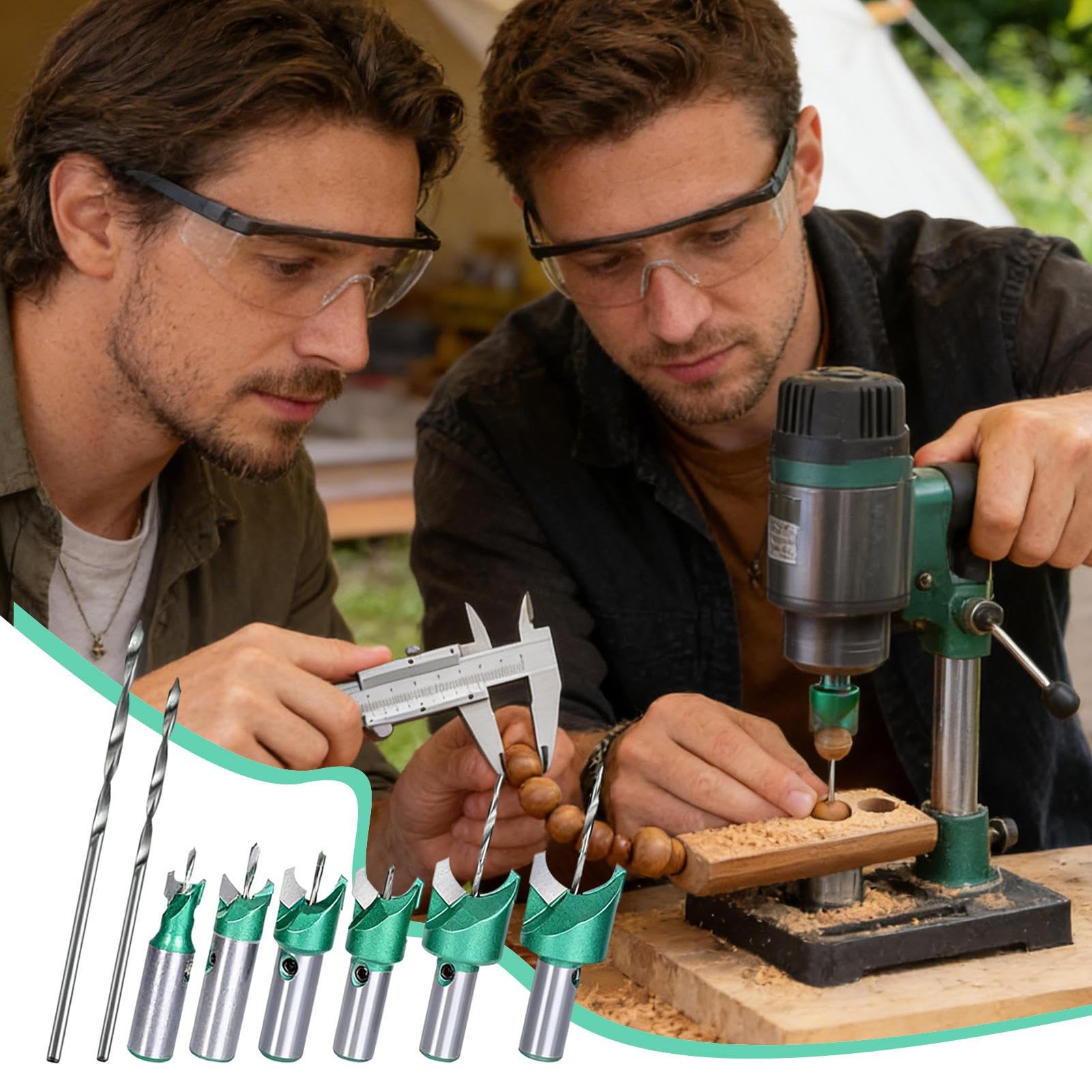 Kit de fresado de de madera: herramienta versátil para trabajar la madera, juego de 6 cortadores robustos, regulares, perforación controlada para decorativas, acabado artesanal cuidadoso | fabricac