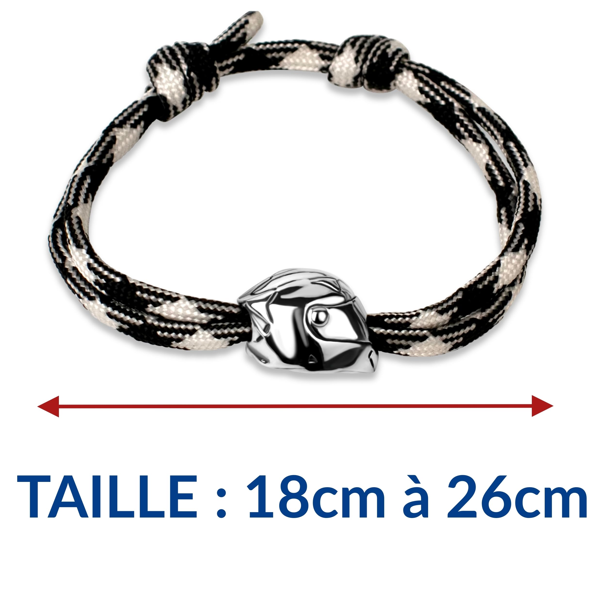 Ernestine - Bracciale da motociclista da uomo regolabile in acciaio inossidabile - gioiello casco da motociclista uomo, donna, idea regalo per motociclista - accessorio per motociclista - polso