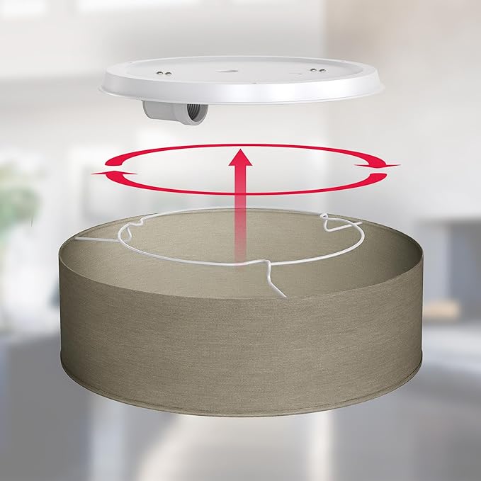 B.K.Licht B.K.Licht I Plafondlamp I stoffen plafoniere I slaapkamer plafondlampen I lampen taupe I stof plafonniere I IP20 I Ø30cm I excl. E27 photo 3