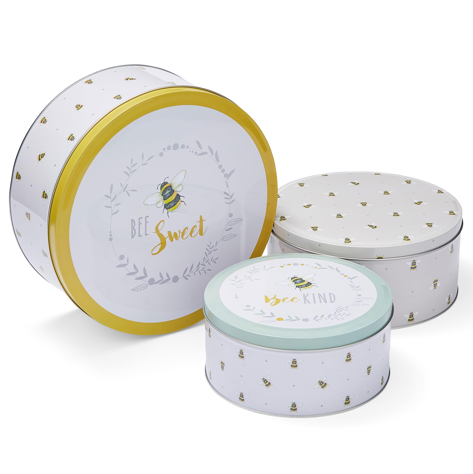 Cooksmart England Set of 3 Cake Storage Tins | British Designed Nesting Cake Tins for Biscuits | Tin/Biscuit Tin Available as Square Storage Tin or as Round Storage Tin