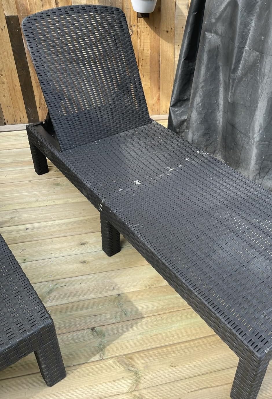 Bain de Soleil Jardin Exterieur,Bain de Soleil Pliant avec Coussin,Transat Jardin Exterieur Chaise Longue Pliable Plastique, Gris (Bain de Soleil avec Coussin)