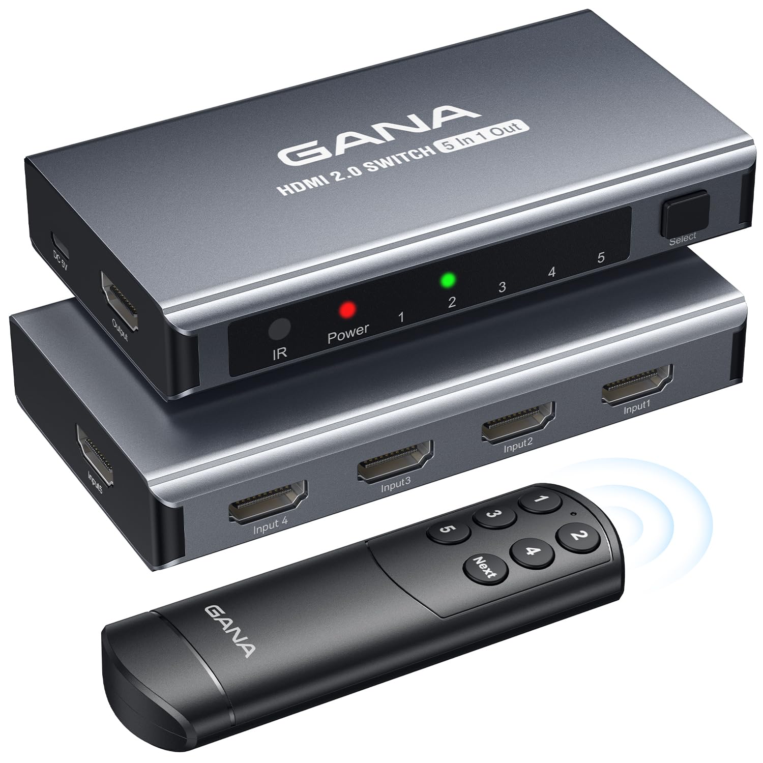Switch HDMI 5x1 4K60Hz Con Estrattore Audio E Telecomando – Supporta HDR10, ARC, Dolby Vision E Atmos