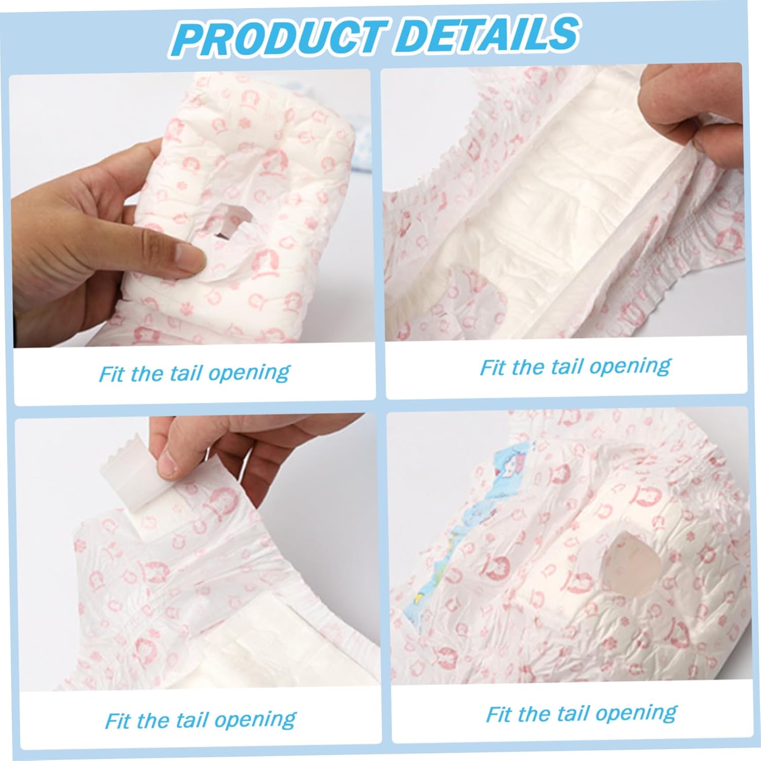 Doggie Diapers for Female Dogs 5 Bags/50Pcs Girl Dog Diapers Dog Diapers Pet Diapers for Female Dogs Cats in Season, S 1-2kg