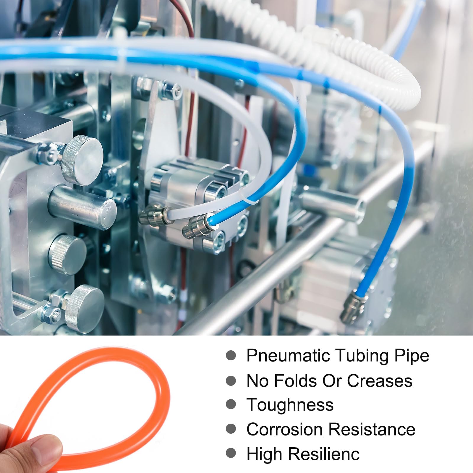 Rebower Pneumatic Tubing Pipe,10mm x 6.5mm Orange PU Polyurethane Tube,32.8FT 10M,PU Air Line Tubing Hose Tubes for Air Compressor,Fluid Transfer,Air Brake - Image 3