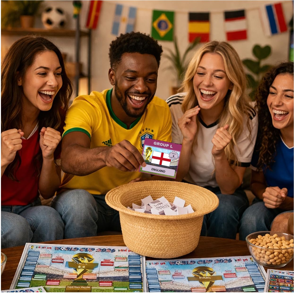 World Cup 2026 Wall Chart & Sweepstake Kit – Calcio Wall Planner z posterem, rejestrem A4 i 48 biletami