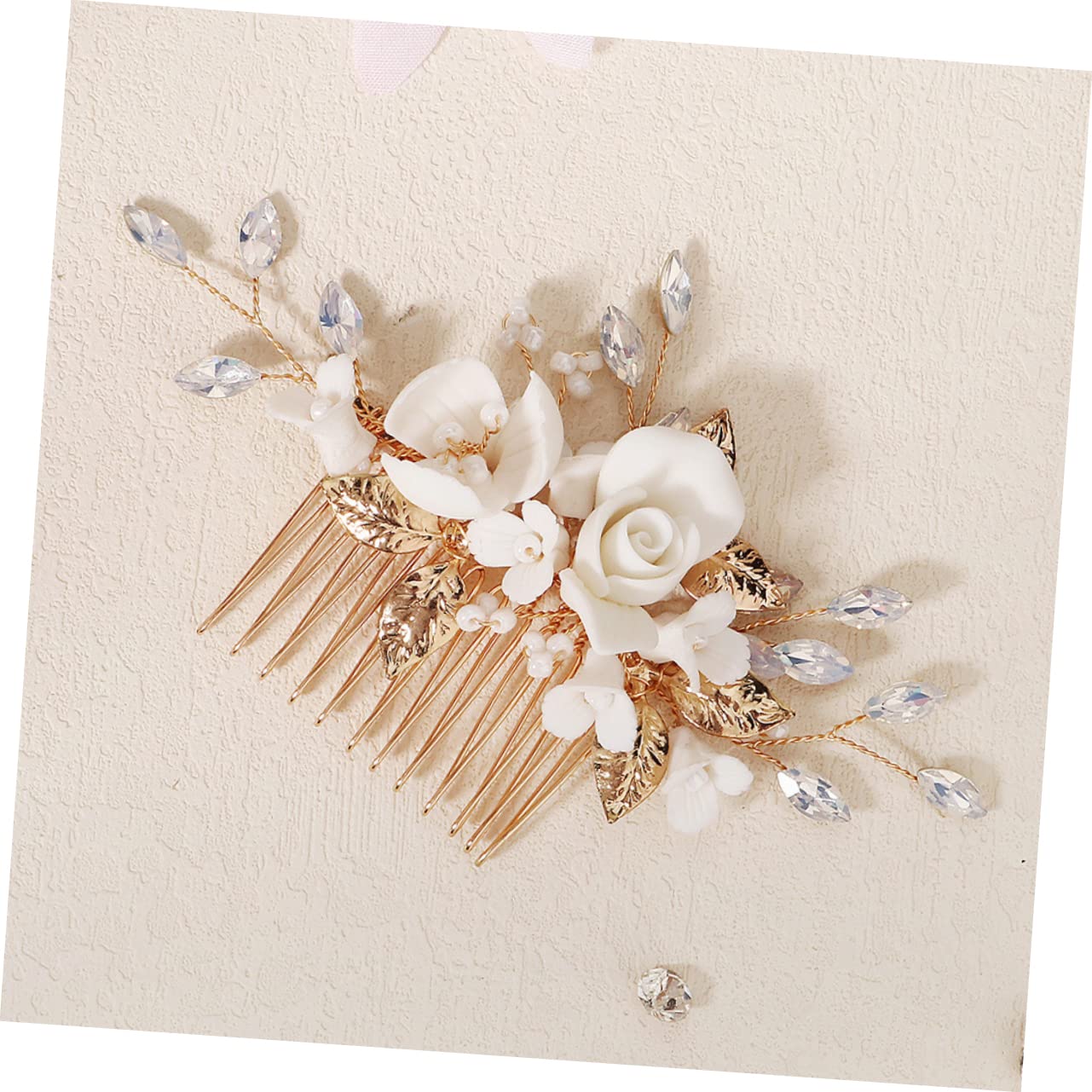 Cabilock 2 Piezas Peine De Novia Decoración Del Cabello Para La Boda Decoración De Macramé Peines Para El Cabello Peine De Boda Cerámica Dama De Honor Pedrería