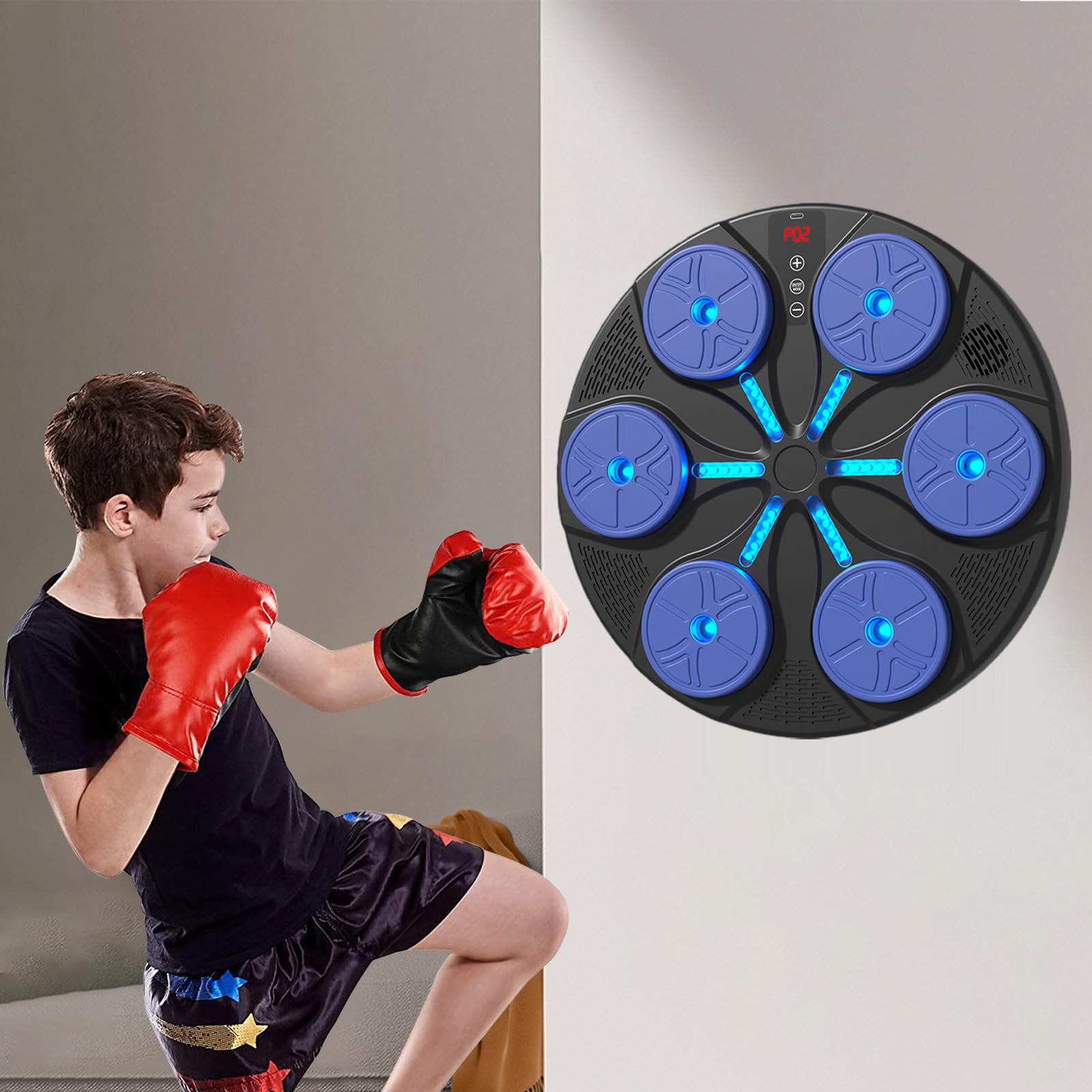 Máquina de Boxeo Entrenador Electrónico con 8 Modos | Máquina De Entrenamiento De Boxeo Con Luz RGB Y Música Para Hombres, Mujeres, Adultos, Hogar, Oficina, Gimnasio,