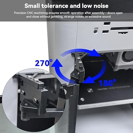 Upgrade Front Door Mounting Kit for BambuLab P2S: 180/270° Adjustable Rotation Pivot Metal Hinge Replacement with Tools 3D Printer Accessories