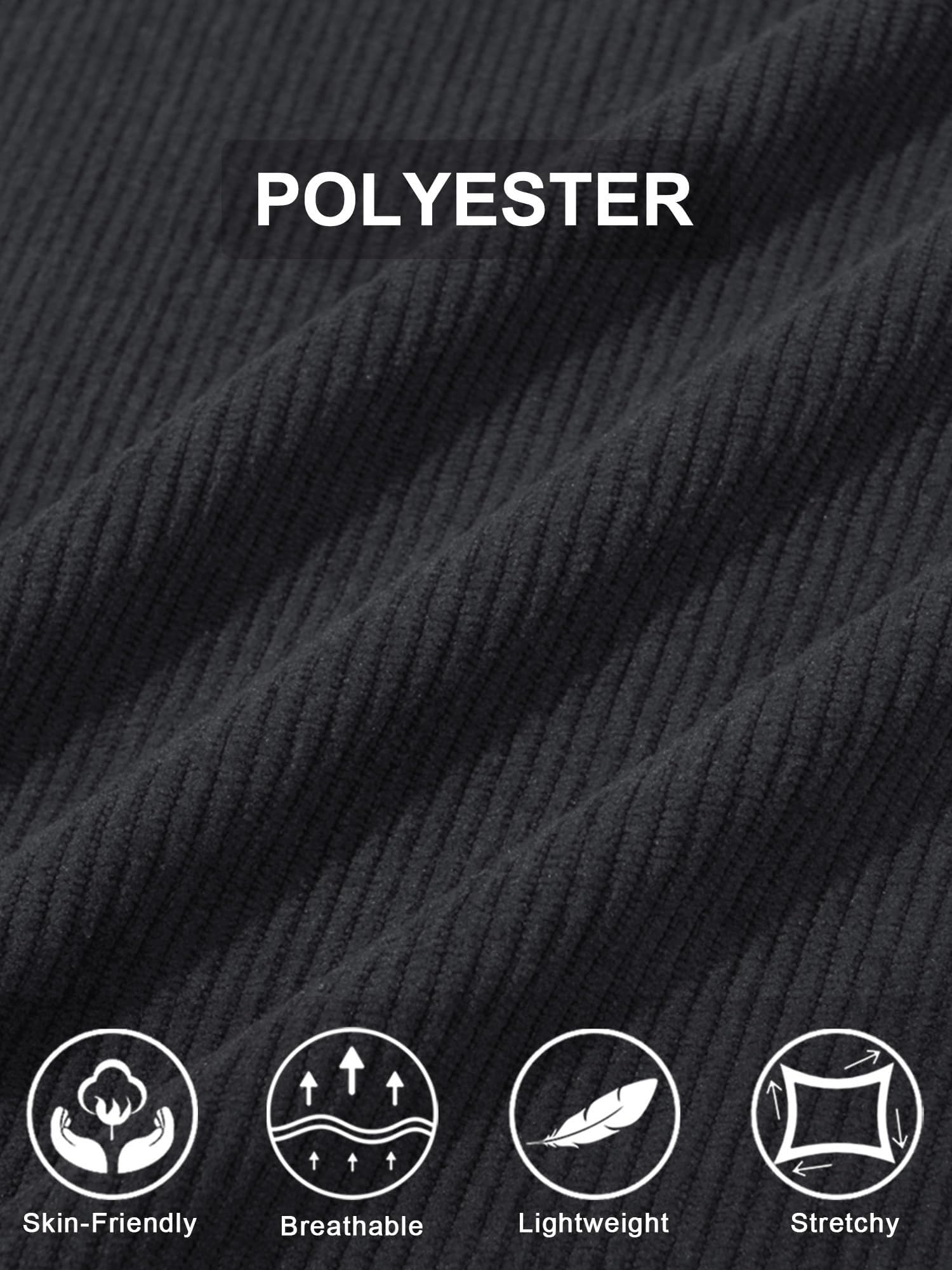 QUNERY Camicia Velluto Uomo Maniche Lunghe Cappotti Casual Button-Down Camicia Autunno Inverno con Tasche Camicie