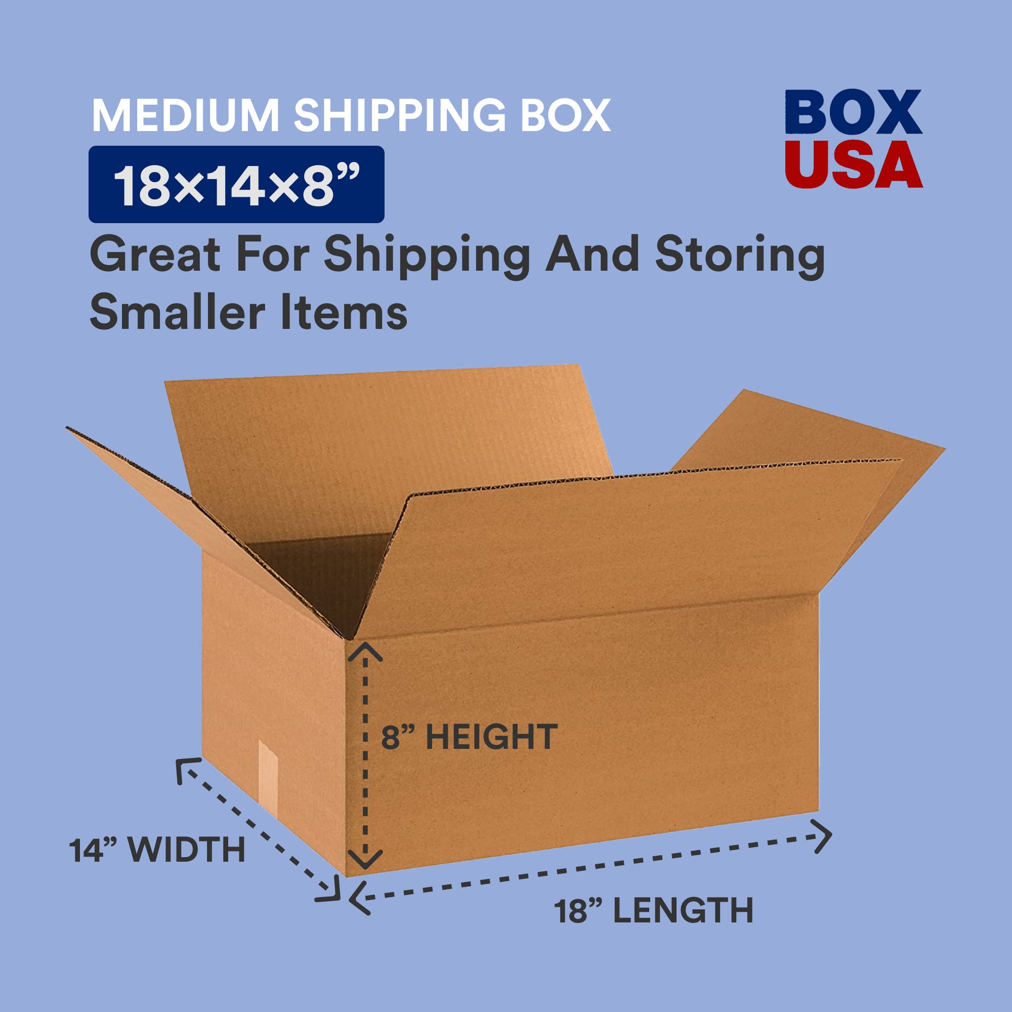 BOX USA B18148 - Scatole ondulate, 18 "L x 14" W x 20 cm, confezione da 20