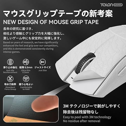 Vista 76 de TALONGAMES Grip Upgrade - Cinta de agarre antideslizante para ratón, compatible con Logitech G Pro Wireless Gaming Mouse Skins, patrón de ondas