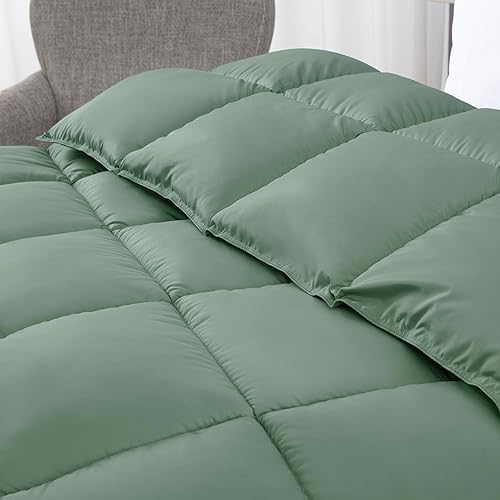 Miniatura 6 de Chezmoi Collection Edredón alternativo para todas las estaciones, tamaño Queen, relleno de microfibra afelpada, acolchado con puntada de caja,