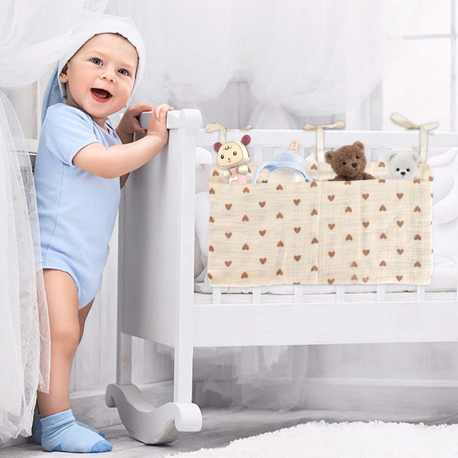 Organiseur De Couches Pour Les Essentiels De Bébé – Panier De Table à Langer Portable Avec Poignée, Rangement Des Couches De Voyage Pour Chambre D'enfant Et En Déplacement (rose
