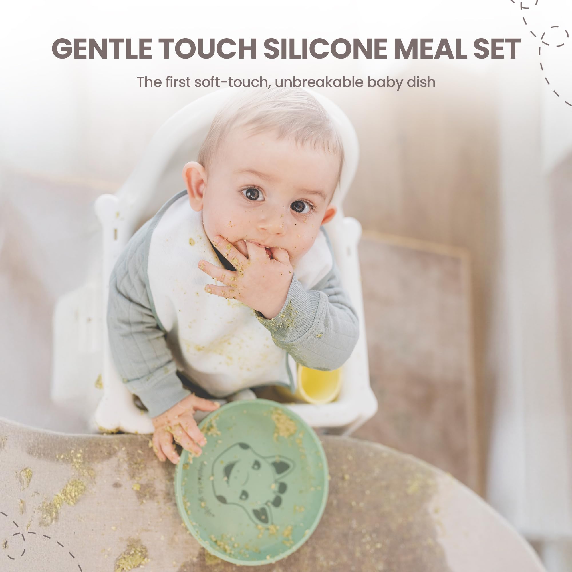 Sophie la Girafe Set de Repas en Silicone - Assiette, Bol, Verre et Cuillère Passe au Lave Vaisselle et Micro-ondes