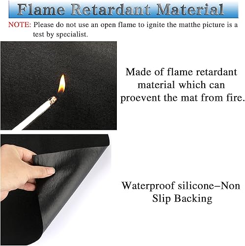 Miniatura 2 de UBeesize Tapete ignífugo para debajo de la parrilla de 48 x 60 pulgadas, tapete ignífugo para debajo de la parrilla, tapete para parrilla al aire