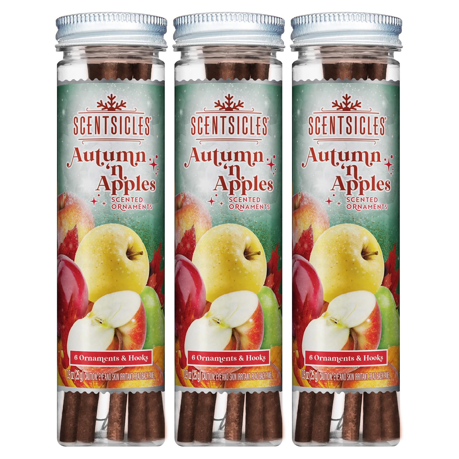 Scentsicles Autumn n Apples Scented Ornament Sticks - 3 Pack (18 Sticks Total)