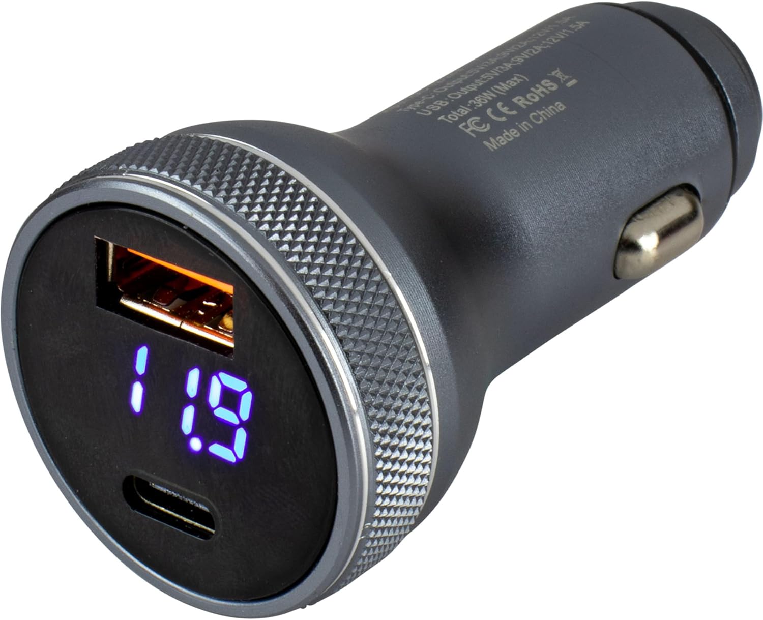 Sea-Dog Round USB & USB-C Power Plug w/Voltmeter